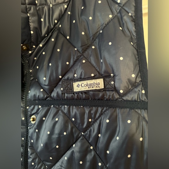 Columbia PFG Harborside Diamond Quilted Vest Polka Dot Womens Size Medium - Picture 4 of 6